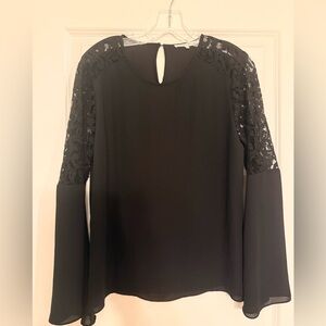 Black blouse with bell sleeves